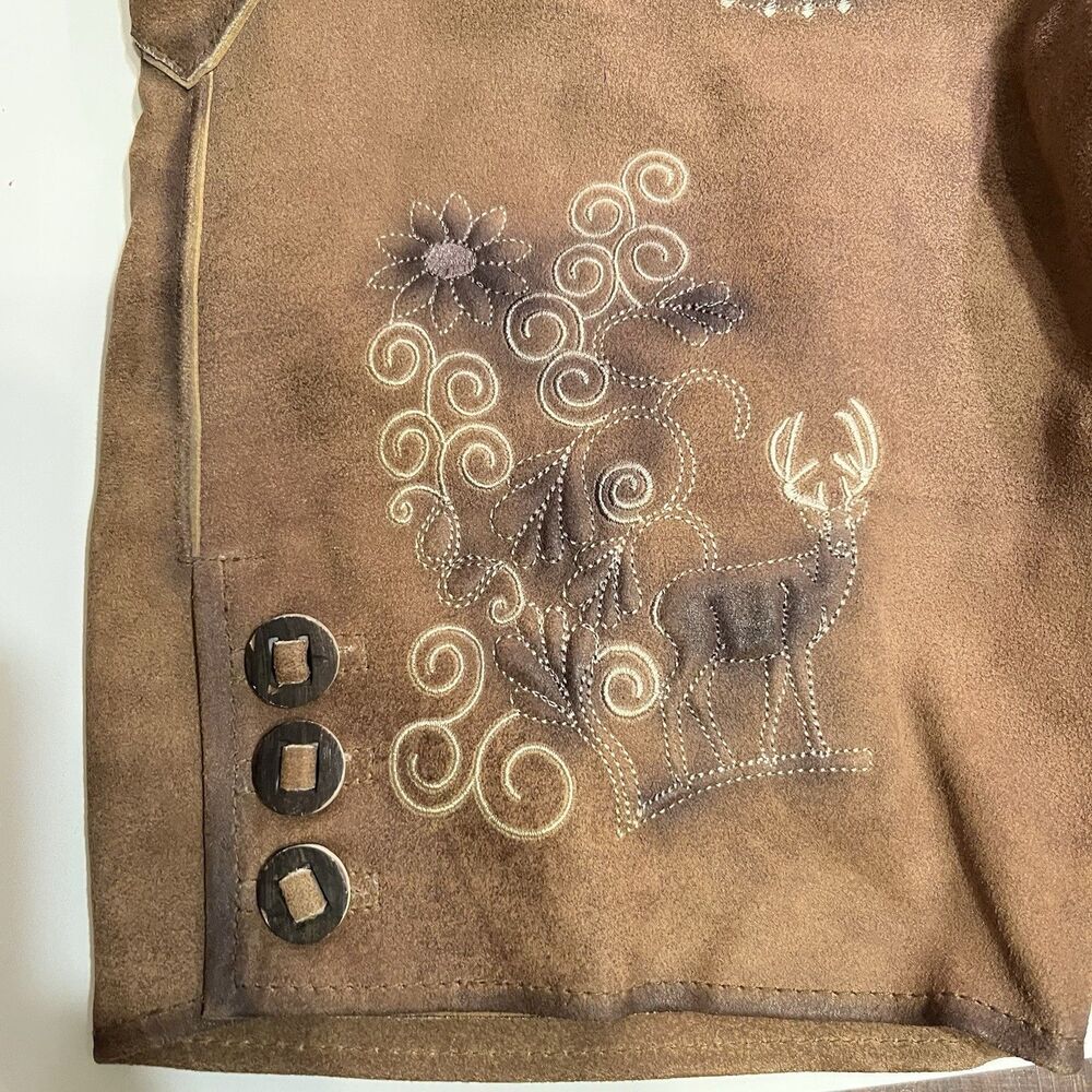 Vintage German Lederhosen Leather Shorts Men’s EU 48 Bavarian Bundhosen - Picture 4 of 10